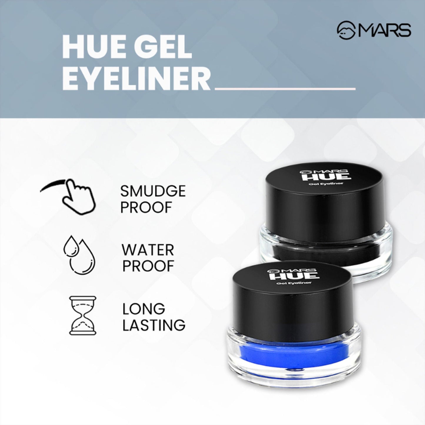 MARS Cosmetics 2-In-1 Hue Gel Eyeliner With 2 Brush Set - 1 - Swadesiicart