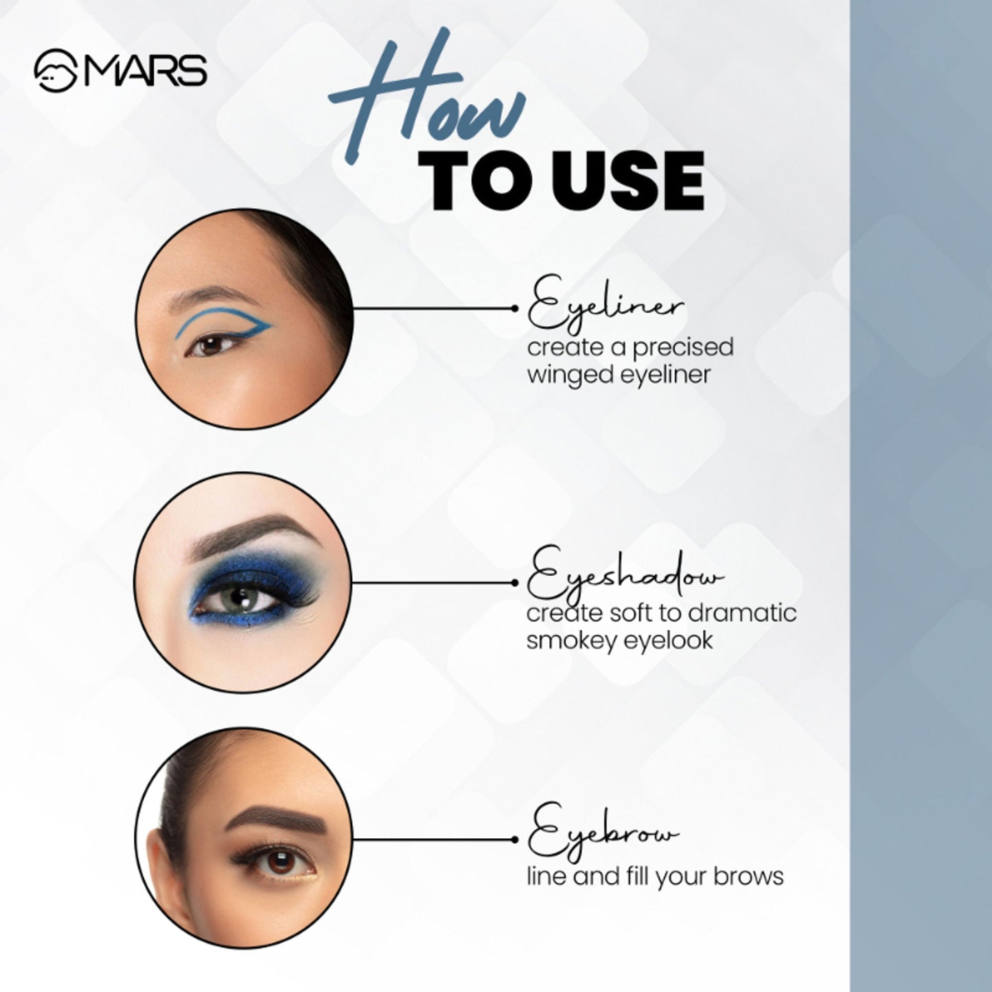MARS Cosmetics 2-In-1 Hue Gel Eyeliner With 2 Brush Set - 1 - Swadesiicart