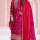 Anaita Pink Premium Embroidered Vichitra Silk Salwar Suit