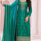 Anaita Green Premium Embroidered Vichitra Silk Salwar Suit