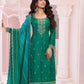 Anaita Green Premium Embroidered Vichitra Silk Salwar Suit
