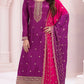 Anaita Purple Premium Embroidered Vichitra Silk Salwar Suit