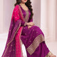 Anaita Purple Premium Embroidered Vichitra Silk Salwar Suit