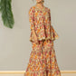 Yufta Beige Cotton Peplum Sharara Co-Ord Set - Swadesiicart