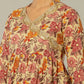 Yufta Beige Cotton Peplum Sharara Co-Ord Set - Swadesiicart