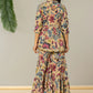 Yufta Multi Cotton Peplum Sharara Co-Ord Set - Swadesiicart