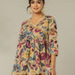 Yufta Multi Cotton Peplum Sharara Co-Ord Set - Swadesiicart
