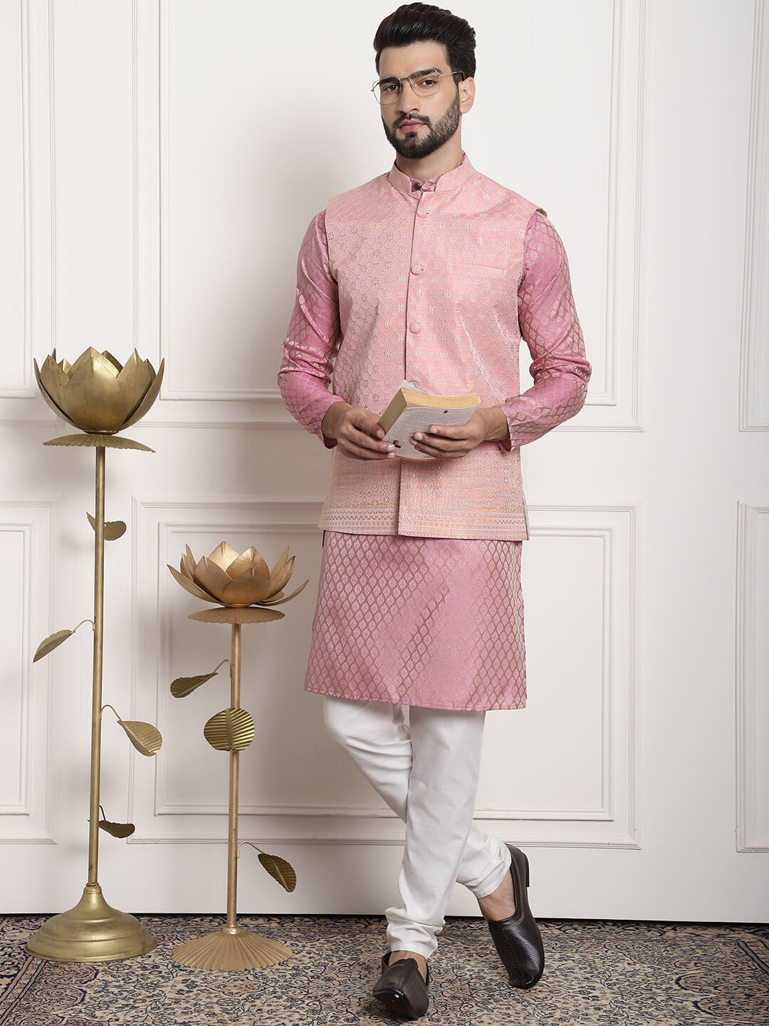 Sojanya Ethnic Motifs Woven Design Kurta With Churidar | Swadesiicart