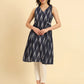 Yufta Ikat Cotton Blue Workwear Kurta With Lace Detailing - Swadesiicart