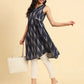 Yufta Ikat Cotton Blue Workwear Kurta With Lace Detailing - Swadesiicart