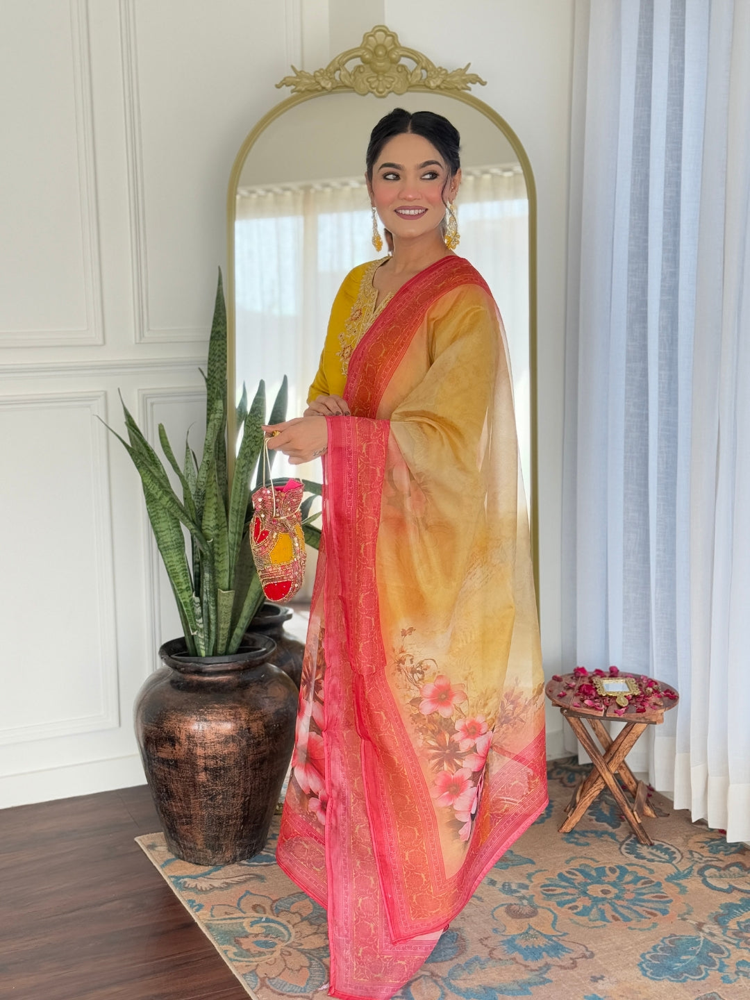 The52 Women's Beautiful Rayon Embroidery work Straight Kurta with Pant and Dupatta Set - Swadesiicart