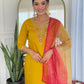 The52 Women's Beautiful Rayon Embroidery work Straight Kurta with Pant and Dupatta Set - Swadesiicart