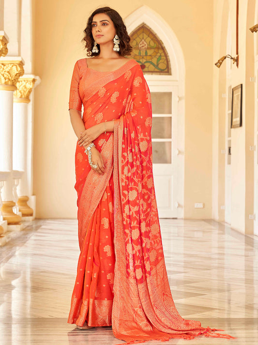 Tikhi Imli Ethnic Motifs Zari Art Silk Saree | Swadesiicart