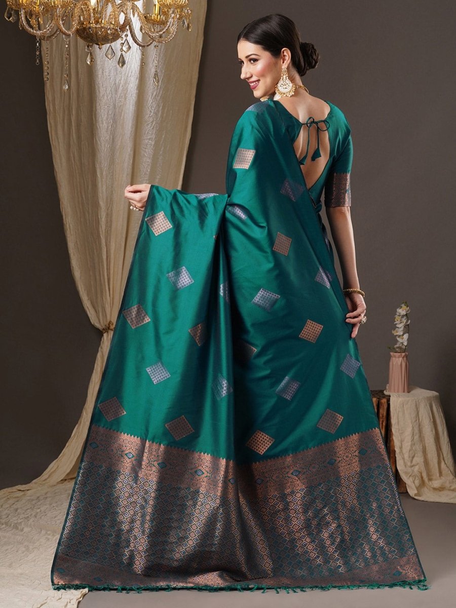 Anouk Zari Silk Blend Banarasi Saree | Swadesiicart