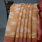 Dual Shades of Light Beige And Dark Rust Mangalagiri Ikkat Cotton Saree By Gayathri Reddy Designer Studio | Swadesiicart