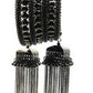 Tehzeeb Creations Women's Black Oxidised Spiral Bangle With Jhumki Style - Swadesiicart
