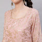 Aks Floral Printed Bell Sleeves Regular Kurta With Trousers