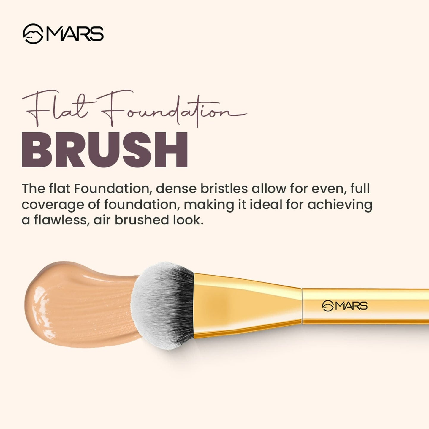 MARS Cosmetics Artist'S Arsenal Flat Foundation Brush - Golden - Swadesiicart