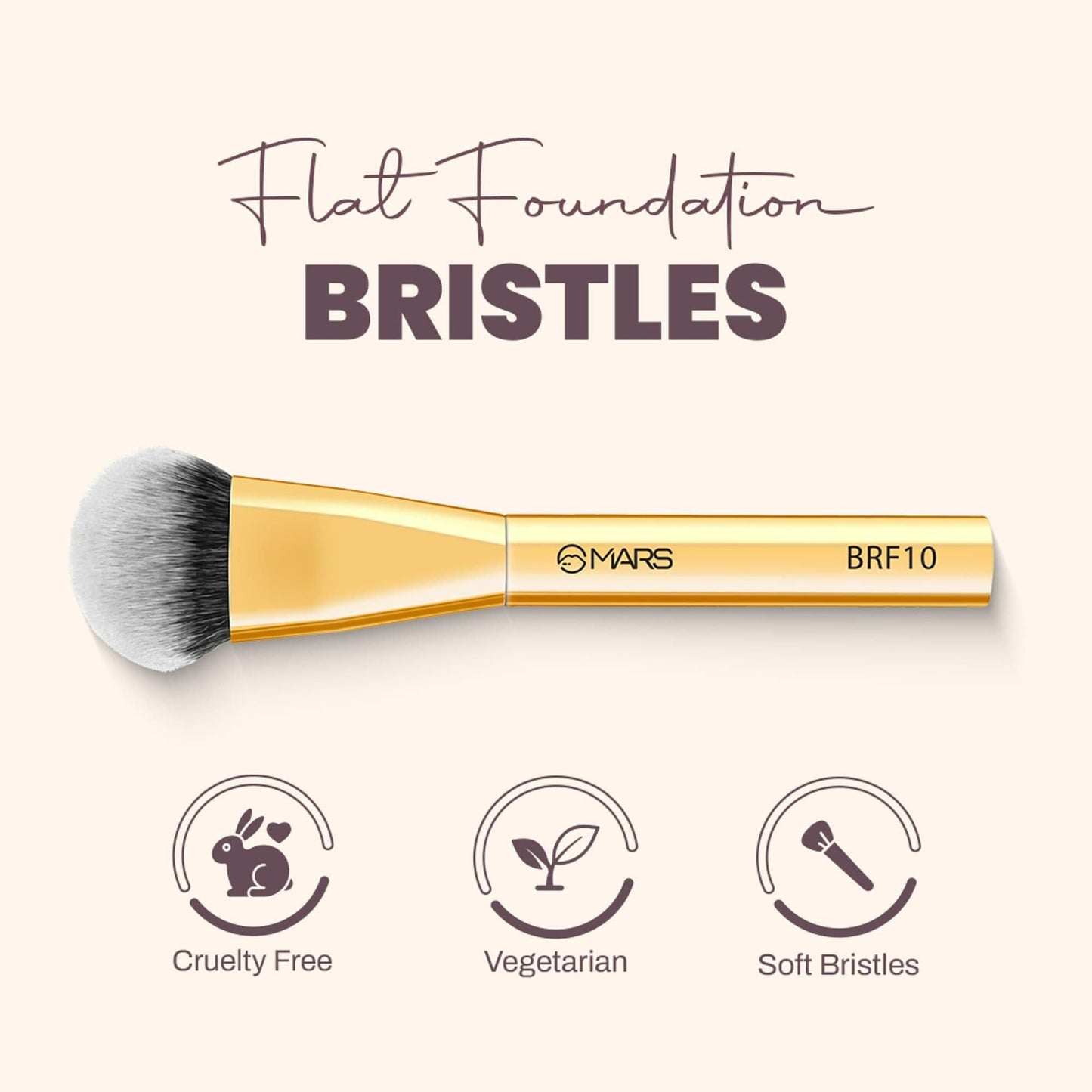 MARS Cosmetics Artist'S Arsenal Flat Foundation Brush - Golden - Swadesiicart
