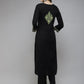 ADA Women Black & Green Ethnic Motifs Embroidered Chikankari Handloom Handloom Kurta | Swadesiicart