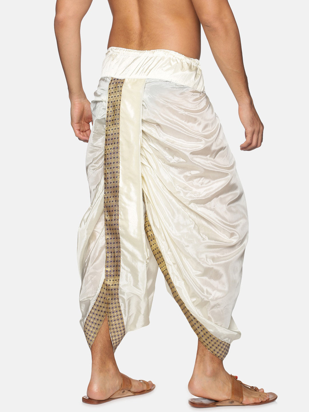 Sethukrishna Men Cream Men Solid Dhoti Pant | Swadesiicart