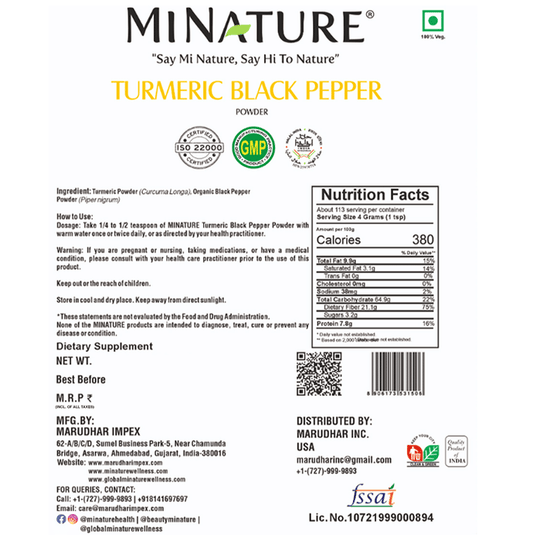 Minature Turmeric Black Pepper Organic Powder | Swadesiicart