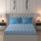 MYTRIDENT Blue White Ethnic Motifs Pure Cotton 120 TC Queen Bedsheet With 2 Pillow Covers - Swadesiicart