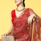 Tikhi Imli Red Floral Sequinned Organza Saree | Swadesiicart