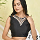 Amodini Designer Studio Net Neck Black Sleeveless Padded Blouse