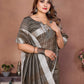 Anaita Chocolate Weaving Linen Cotton Saree With Blouse