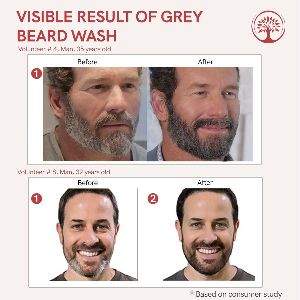 Ivory Natural Grey Beard Wash For Beard Graying And Restoring Beard'S Natural Black Shade | Swadesiicart
