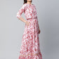 Ahalyaa Women Rayon Pretty Pink Printed Ready to Wear Lehenga Choli with Dupatta | Swadesiicart