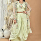 Morchari Women Hand Embroidery Crop Top-Light Green - Swadesiicart