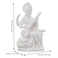 eCraftIndia White Polyresin Goddess Saraswati Statue - Swadesiicart