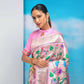 Vishnu Weaves Women's Baby Pink Paithani Silk Minakari Zari Woven Saree with Unstitched Blouse - Swadesiicart