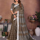 Anaita Chocolate Weaving Linen Cotton Saree With Blouse