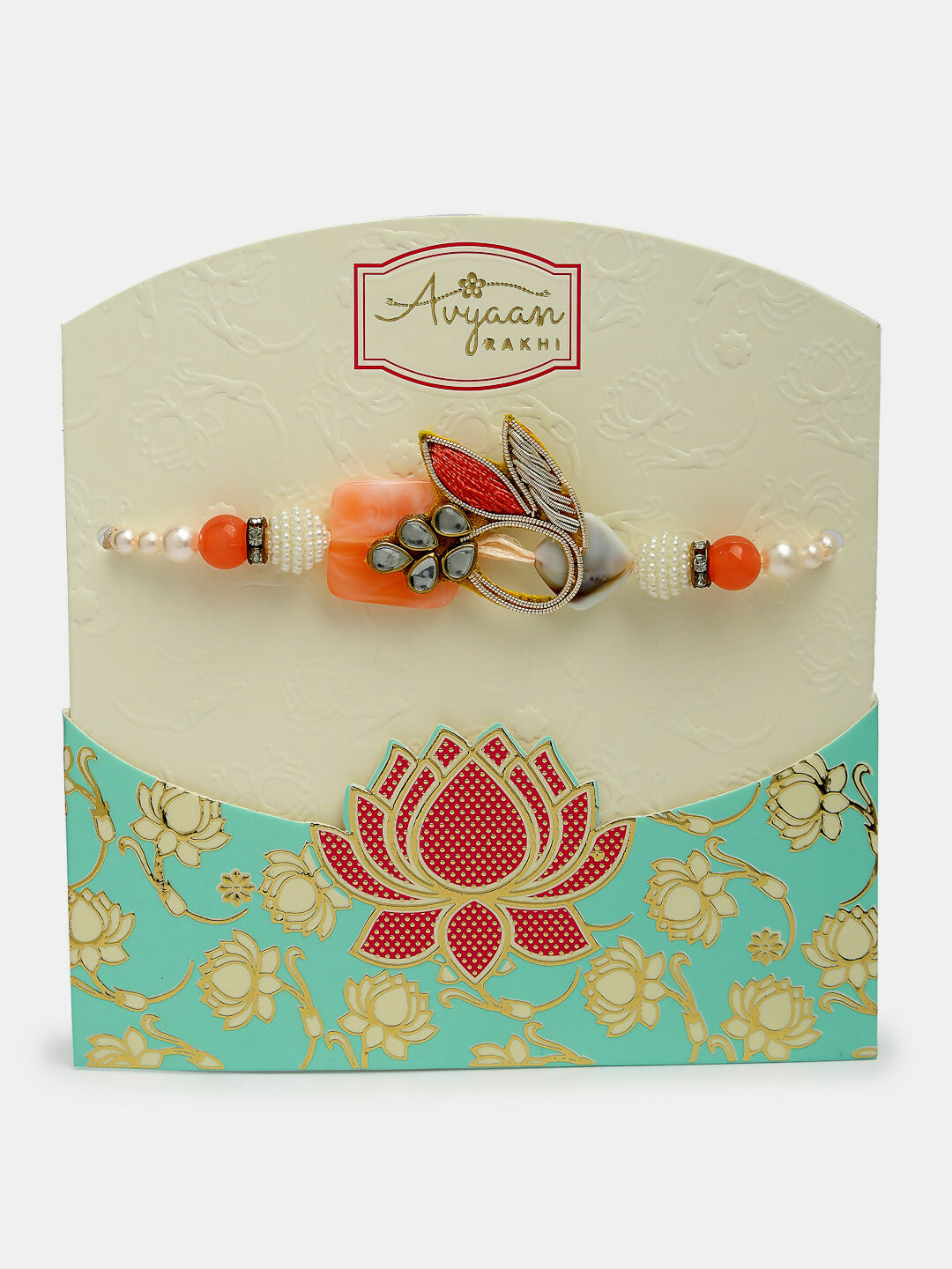 NVR Men Set of 2 Multicolor Stone-Studded Rakhi With Roli Chawal | Swadesiicart