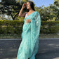 Vamsee Naina Blue Organza Saree - Swadesiicart