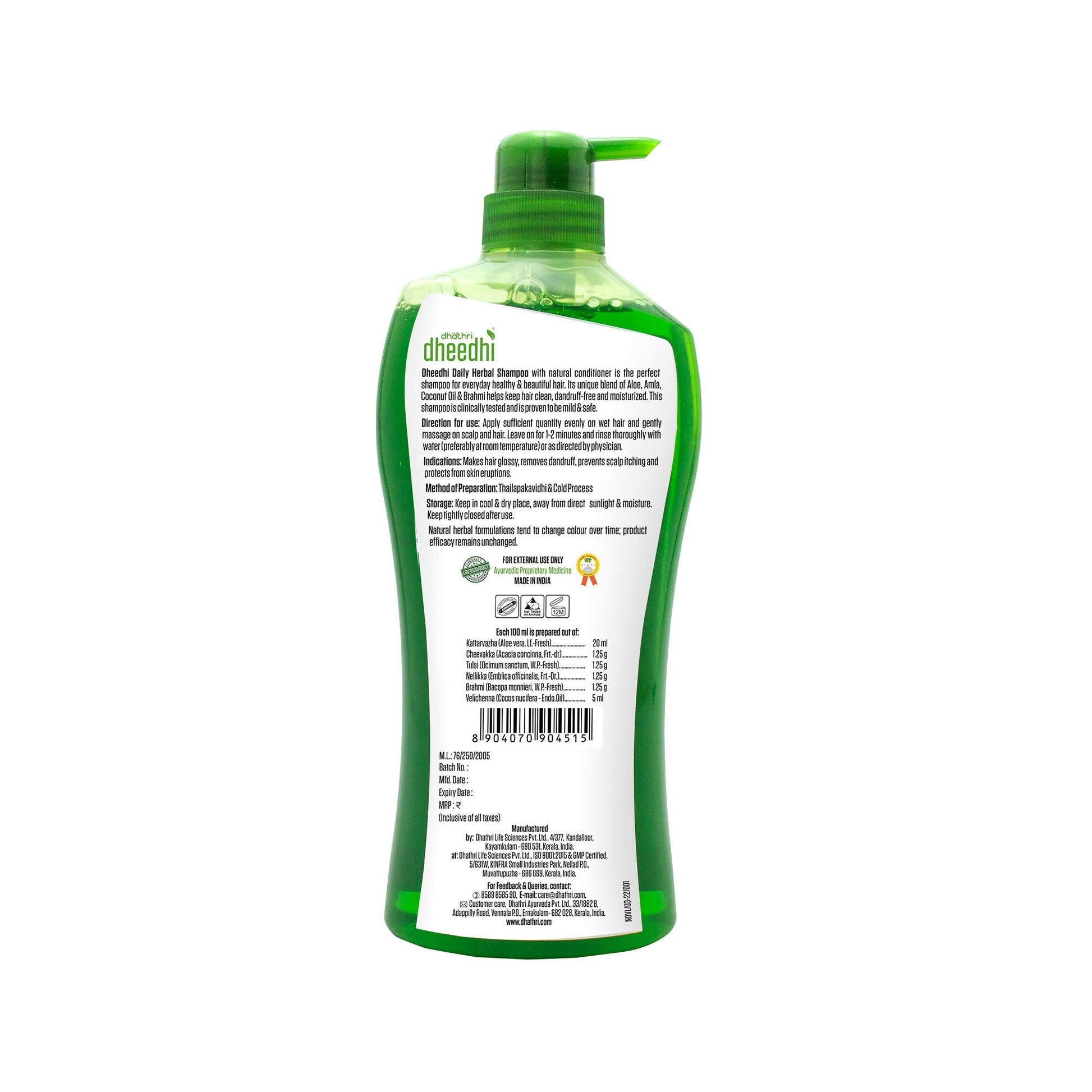 Dhathri Dheedhi Daily Herbal Shampoo To Reduce Dandruff & Promote Hair Growth - Swadesiicart