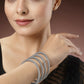 NVR Women's Set of 4 Silver-Toned German Silver Oxidised Bangles - NR Retail-NVR
