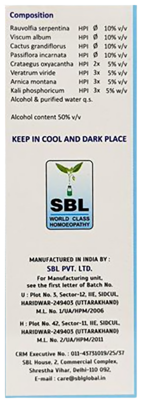SBL Homeopathy Drops No. 4 (For BP) - Swadesiicart