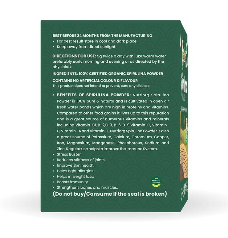 Nutriorg Spirulina Powder - Swadesiicart
