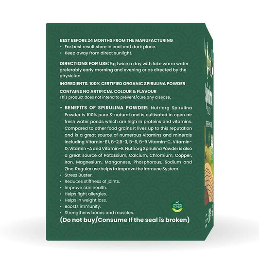 Nutriorg Spirulina Powder - Swadesiicart