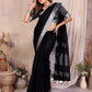 Anaita Black Weaving Linen Cotton Saree With Blouse