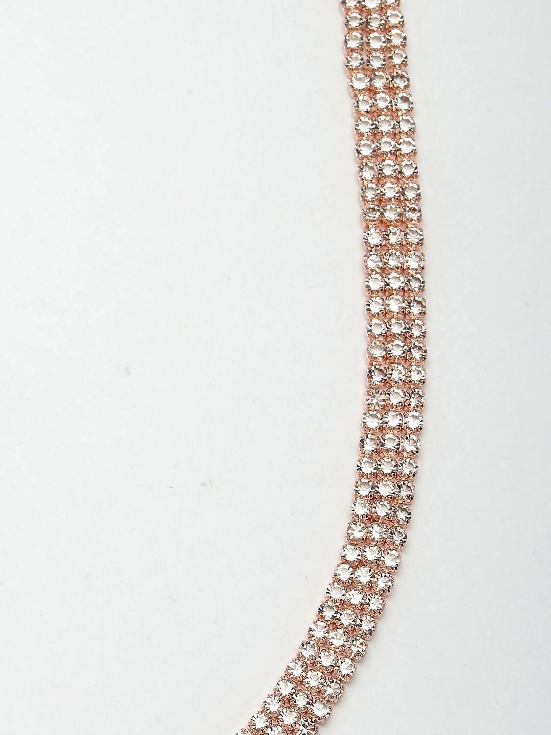 NVR Women's Rose Gold-Polished AD-Studded 3 Layered Kamarbandh Waist Chain | Swadesiicart