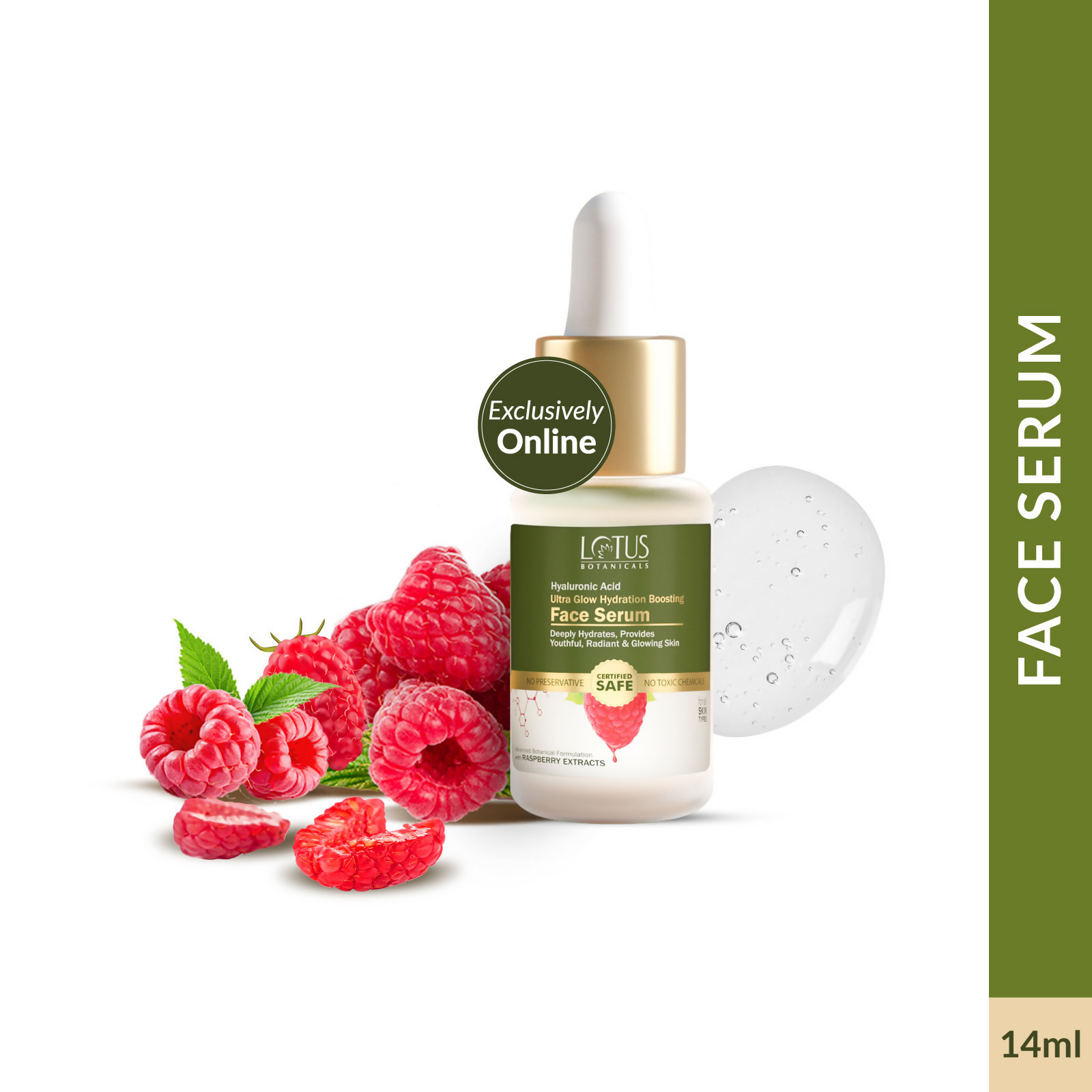 Lotus Botanicals Hyaluronic Acid & Raspberry Ultra Glow & Hydration Boosting Serum | Swadesiicart