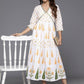 Ahalyaa Women's Traditional wear Dress - White | Swadesiicart