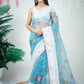 Vamsee Sambhuti Sky Organza Saree - Swadesiicart