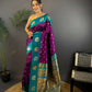 Joban Fashion Royal Blue Butti Banarasi Silk Sarees | Swadesiicart