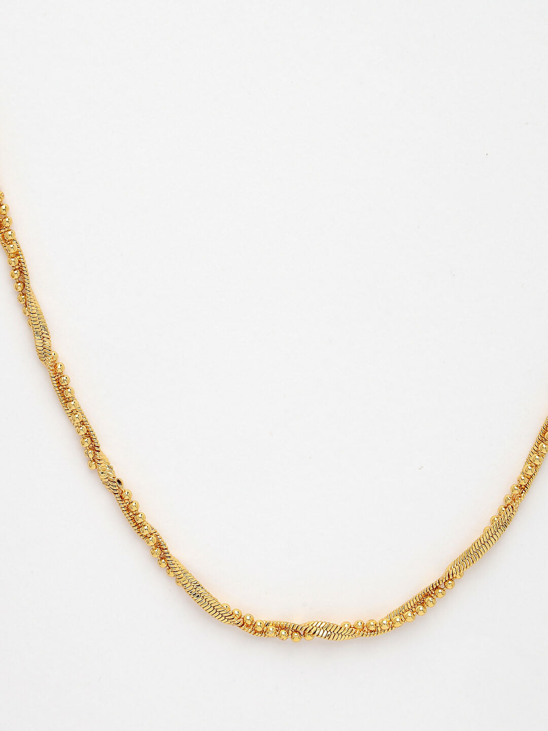 NVR Women's Set of 2 Gold-Polished Minimal Chain | Swadesiicart